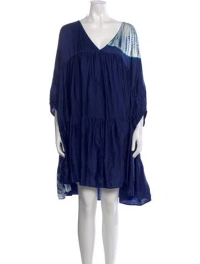 Pre-owned Anaak Silk Knee-length Dress In Blue