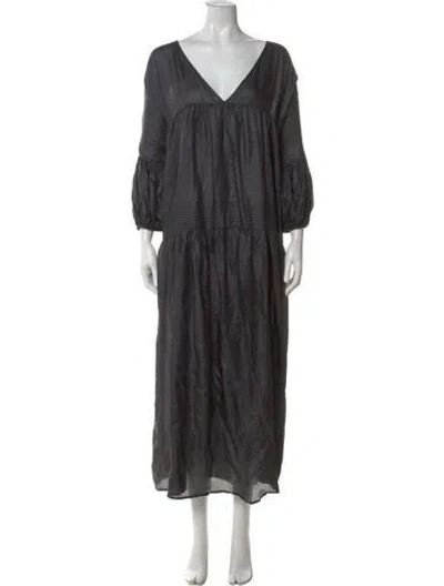Pre-owned Anaak Silk Long Dress In Black