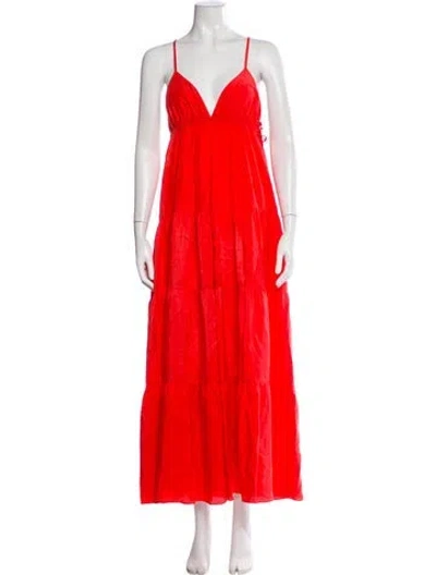 Pre-owned Anaak Silk Long Dress In Pink