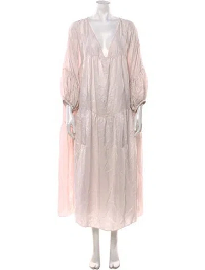 Pre-owned Anaak Silk Long Dress In Pink
