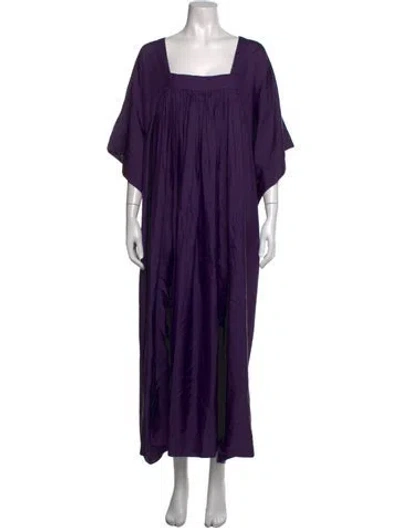Pre-owned Anaak Silk Long Dress In Purple