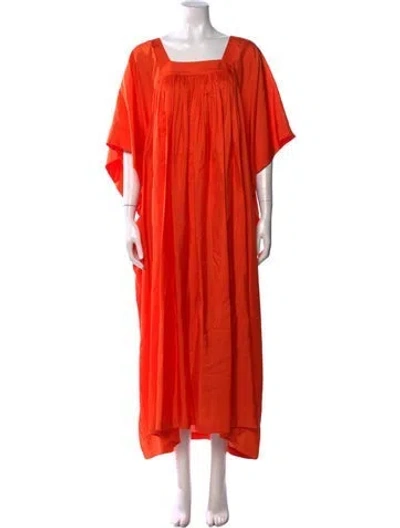 Pre-owned Anaak Silk Long Dress In Red