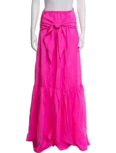 Pre-owned Anaak Silk Long Skirt In Pink