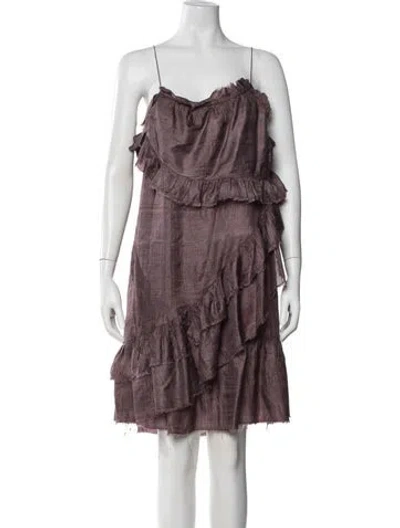 Pre-owned Anaak Silk Mini Dress In Purple
