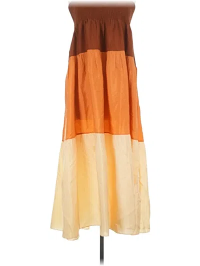 Pre-owned Anaak Silk Skirt In Orange