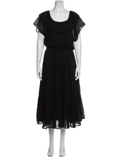 Pre-owned Anaak Square Neckline Long Dress In Black