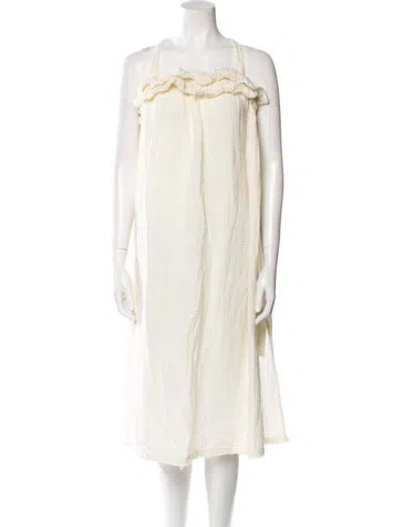 Pre-owned Anaak Square Neckline Midi Length Dress In Neutral
