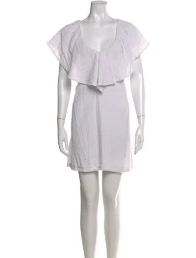 Pre-owned Anaak Square Neckline Mini Dress In White