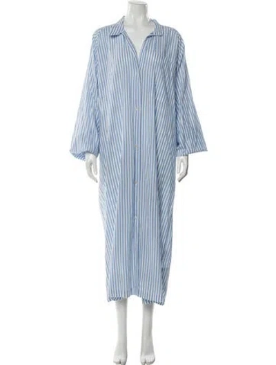 Pre-owned Anaak Striped Long Dress In Blue