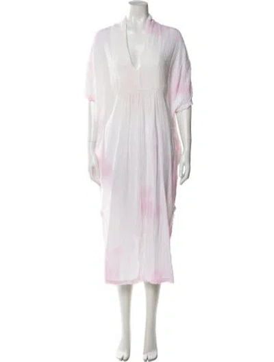 Pre-owned Anaak Striped Midi Length Dress In Pink
