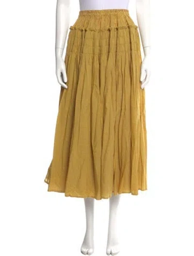 Pre-owned Anaak Striped Midi Length Skirt In Yellow