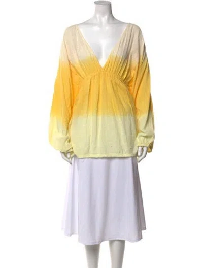 Pre-owned Anaak Tie-dye Print Long Dress In Yellow