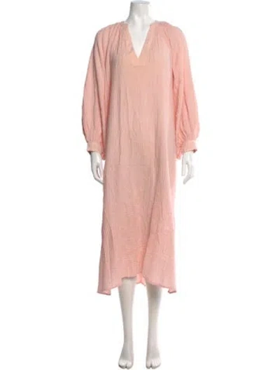 Pre-owned Anaak V-neck Long Dress In Pink