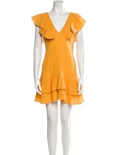Pre-owned Anaak V-neck Mini Dress In Orange