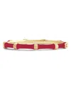 Anabel Aram Enamel Bamboo Shaped Hinge Bangle Bracelet In Red