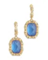 Anabel Aram Bamboo Stone Drop Earrings In 18k Gold Plated In Blue