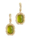 Anabel Aram Bamboo Stone Drop Earrings In 18k Gold Plated In Green