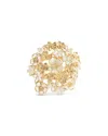 Anabel Aram Bloom Gathered Cocktail Ring In 18k Gold Plated - Exclusive In Gold