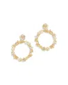 Anabel Aram Bloom Gathered Drop Hoop Earrings In 18k Gold Plated - Exclusive In Gold