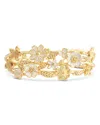 Anabel Aram Bloom Triple Row Cuff Bracelet In 18k Gold Plated - Exclusive In Gold