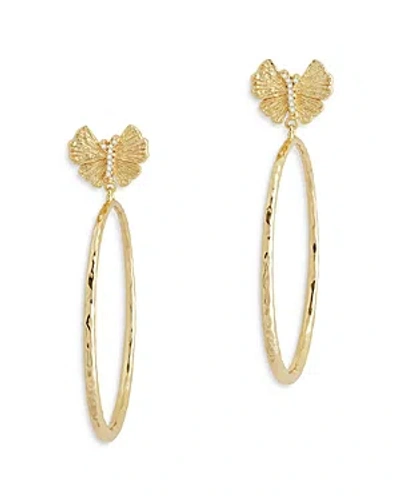 Anabel Aram Butterfly Single Hoop Earrings In 18k Gold Plated