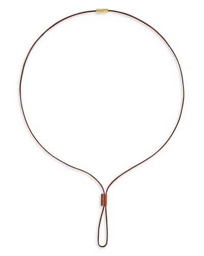 Anabel Aram Cheval Leather Necklace, 30 In Brown