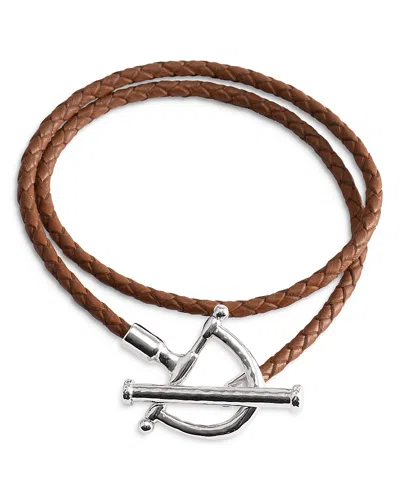 Anabel Aram Cheval Leather Wrap Bracelet In Gold