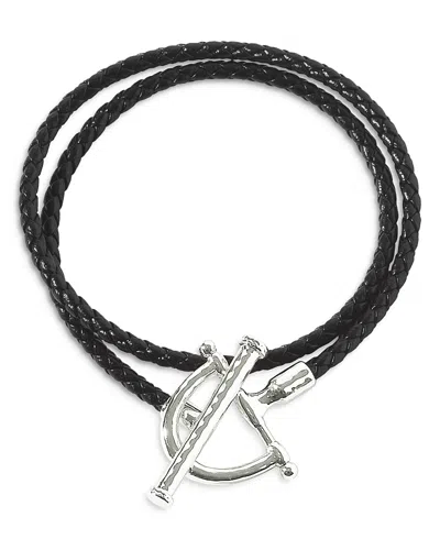 Anabel Aram Cheval Leather Wrap Bracelet In Gray