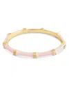 Anabel Aram Enamel Bamboo Shaped Hinge Bangle Bracelet In Multi