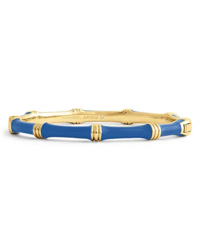 Anabel Aram Enamel Bamboo Shaped Hinge Bangle Bracelet In Multi