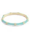 Anabel Aram Enamel Bamboo Shaped Hinge Bangle Bracelet In Multi