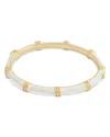 Anabel Aram Enamel Bamboo Shaped Hinge Bangle Bracelet In White/gold
