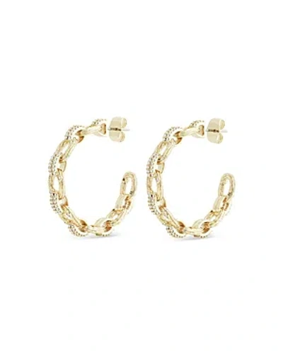 Anabel Aram Enchanted Forest Chain Hoop Earrings In 18k Gold Plated