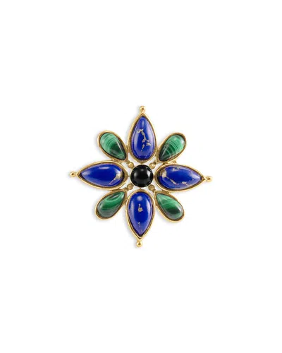 Anabel Aram Forza Fiore Multi Gemstone Flower Cocktail Ring In Blue