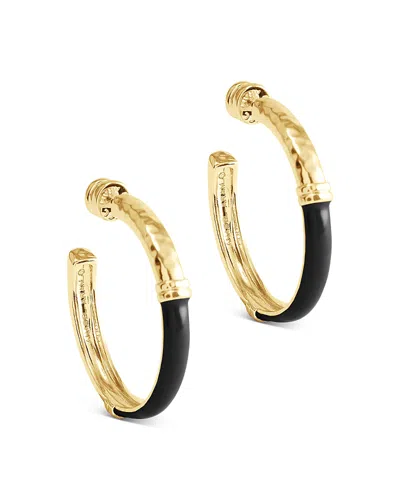 Anabel Aram Forza Medium Hoop Earrings In Black