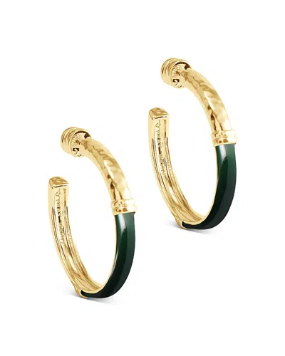 Anabel Aram Forza Medium Hoop Earrings In Green