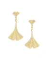 ANABEL ARAM GINGKO LARGE DROP EARRINGS IN 18K GOLD PLATED