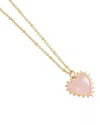 Anabel Aram Heart Stone 18k Yellow Gold Plated Stone Necklace, 19l