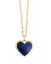 Anabel Aram Heart Stone 18k Yellow Gold Plated Stone Necklace, 19l