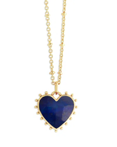 Anabel Aram Heart Stone 18k Yellow Gold Plated Stone Necklace, 19l