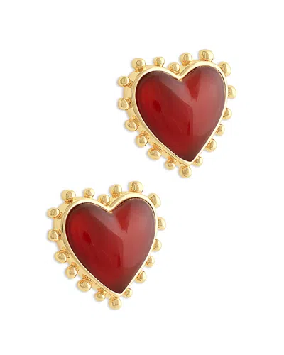 Anabel Aram Heart Stone & 18k Yellow Gold Plated Stud Earrings, 0.5l
