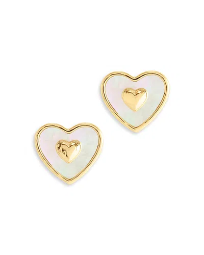 Anabel Aram Heart Stud Earrings In Gray