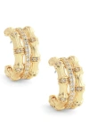 Anabel Aram Jewelry Bamboo Stacked Huggie Hoop Earrings In Gold