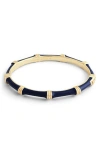 Anabel Aram Jewelry Bamboo Texture Enameled Bangle In Black