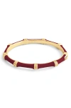 Anabel Aram Jewelry Bamboo Texture Enameled Bangle In Burgundy