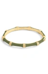 Anabel Aram Jewelry Bamboo Texture Enameled Bangle In Green