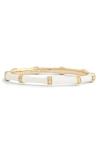 Anabel Aram Jewelry Bamboo Texture Enameled Bangle In White