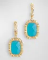 Anabel Aram Jewelry Bamboo With Stone Drop Earrings In Turquoise