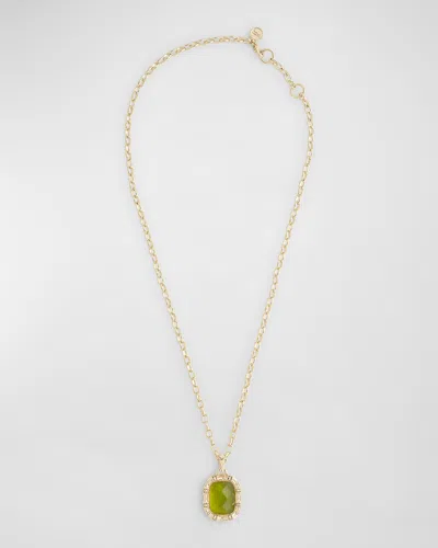 Anabel Aram Jewelry Bamboo With Stone Pendant Necklace In Green