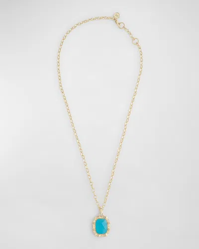 Anabel Aram Jewelry Bamboo With Stone Pendant Necklace In Blue